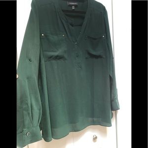 Dk green tunic blouse. EUC lane Bryant sz 2x